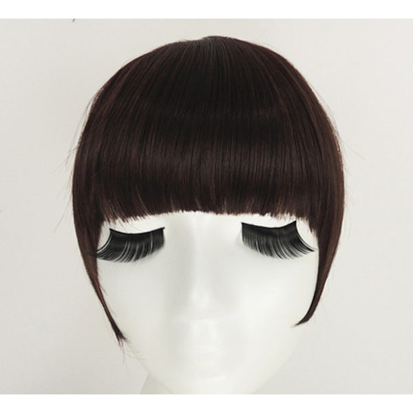 Hapsu Clip In On Bangs Suorat hiustenpidennykset Dark Brown