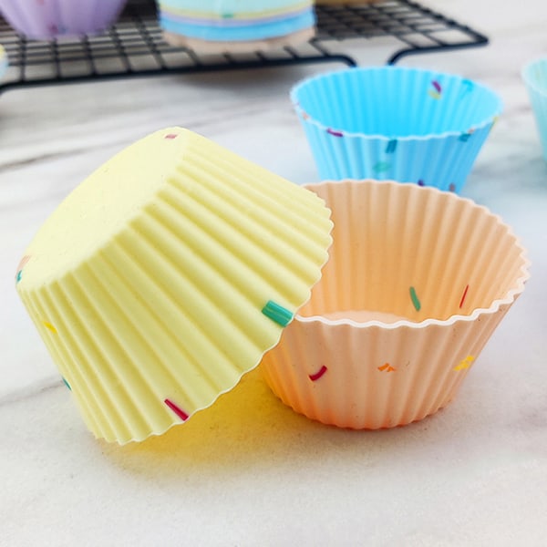 Silikonform Cupcake Gjenbrukbare kakeformer Muffinsbaking DIY Kit G