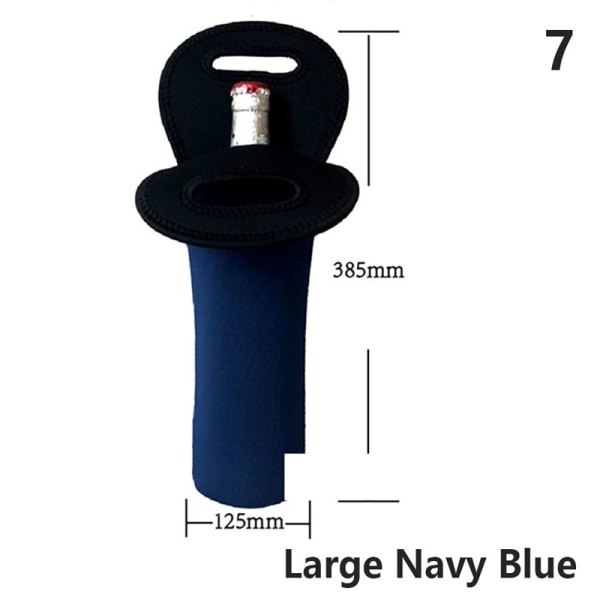 1 stk Flasker Neopren Vinflaske frysepose Navy Blue L