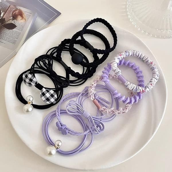6 st/set n Högelastiska Hårsnoddar Scrunchies Hästsvanshållare H A6