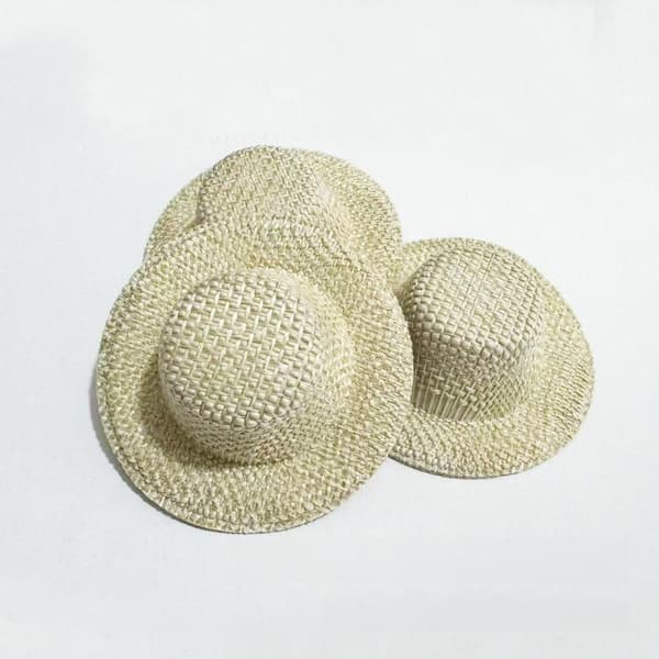 10 st DIY stråhattshänge Imitation vävd liten hatt smycken Ma Beige 2