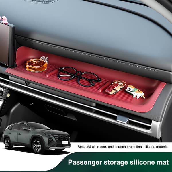 For 24-26 Front Passasjer Dashbord Silikon Beskyttelsespute Bil Black