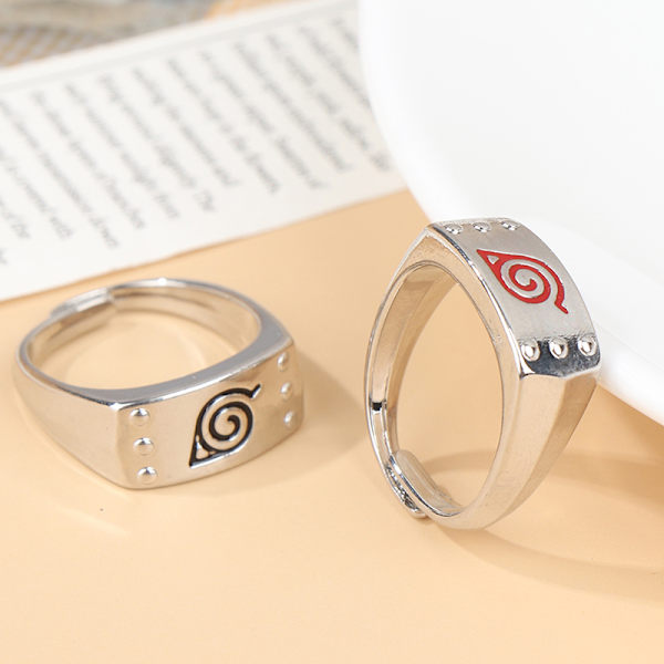 Bladring Konoha Uzumaki Symbal-logoskilt Sasuke Itachi Fashio Red