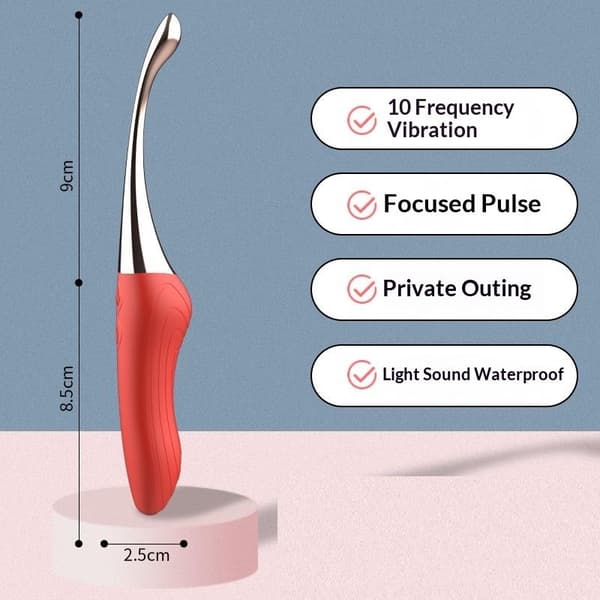 Högfrekvent G-punktsklitorisstimulator Kvinnlig Vibrerande Massage Red
