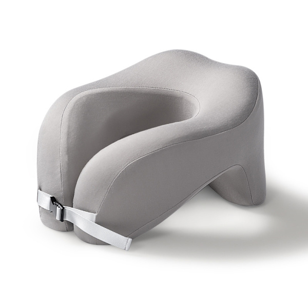 Reisepute U-formet ren minneskum nakkepute for fly Gray