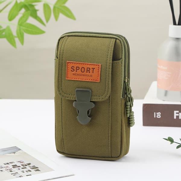 Molle-bälte för män, mobiltelefon midjeväska, taktiskt bälte Black