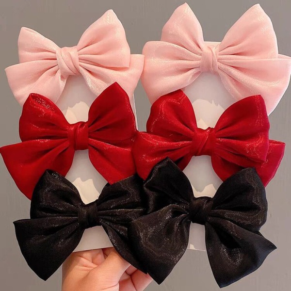 Lasten Stain Bow Hair Clip Girls Prinsessa Ankannokka Clip e Hea Black