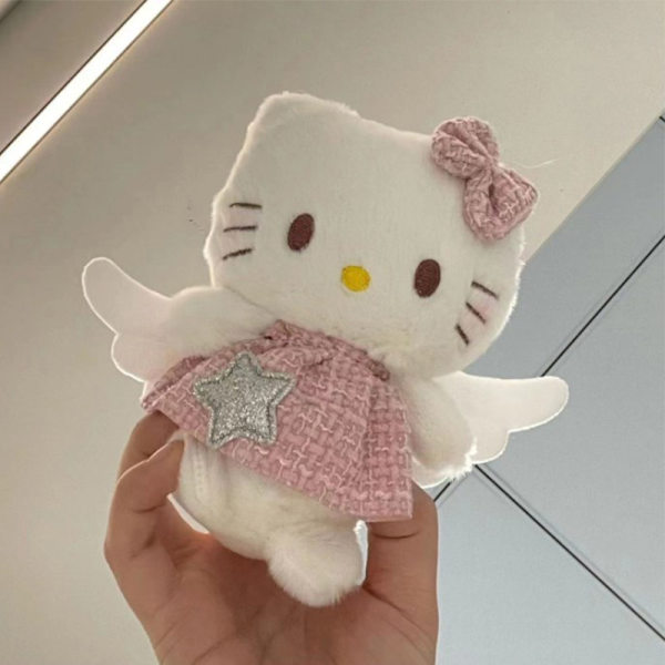 Kawaii plysj rosa skjørt Wing Cartoon Anime Moro Og e Par Gif