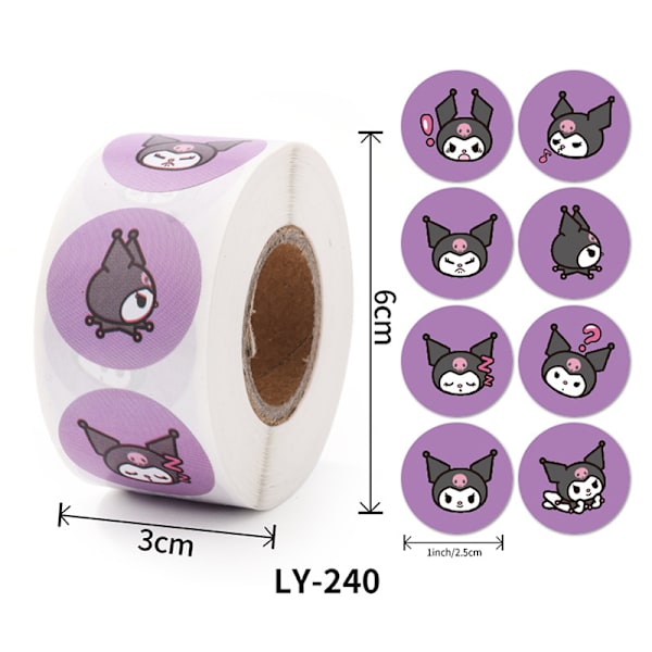 500 st Kawaii Kuromi Stickers e Cartoon MEME dekorationsdekaler A2