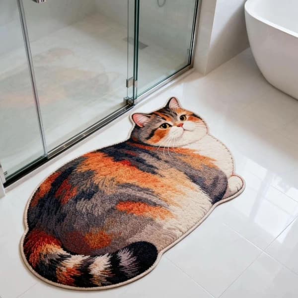 3D e Kattformad Diatomit Badrumsmatta Superabsorberande Halkfri A3