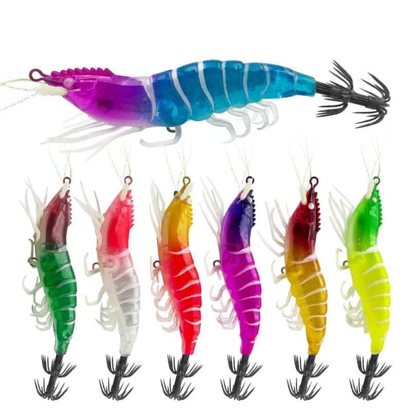 1 st Horisontell Egi Set 8cm Glöd Simulation Räkfiskedrag A21