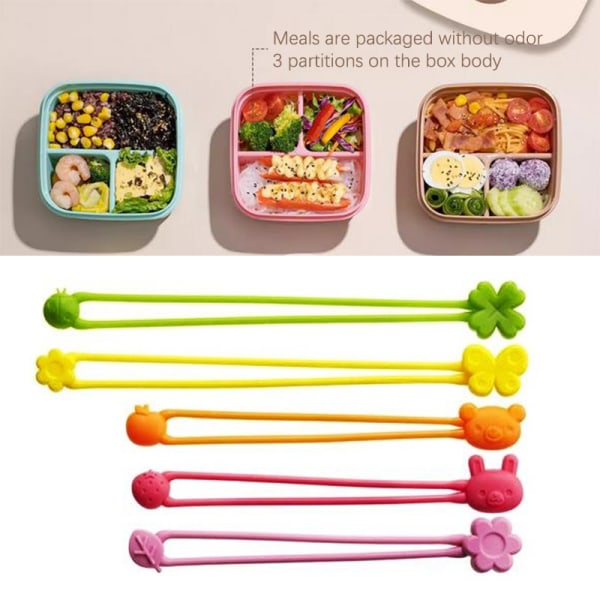 5 st silikonband för barn Lunchbox Bento Bag Slips Wrap Band