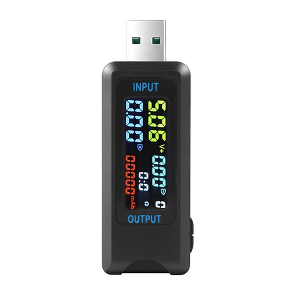 High End 10-i-1 USB Type C Voltmeter Amperemeter Kapasitetstester D USB