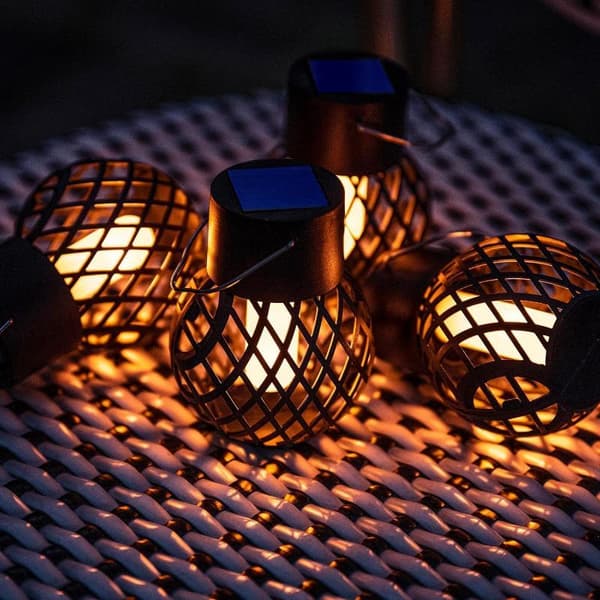 1/2/4 stk. LED flammeeffekt hængende lanterne havelampe solcelle 2PCS