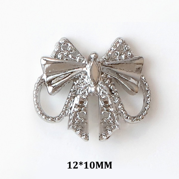 10 stk Nail Art Decoration 3D Ribbon Bow Nail Art Charm Metal Ma A4 10Pcs