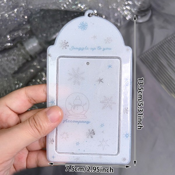 Gjennomsiktig Glitter e 3-tommers fotokortholder PVC Girl Heart Ca Transparent