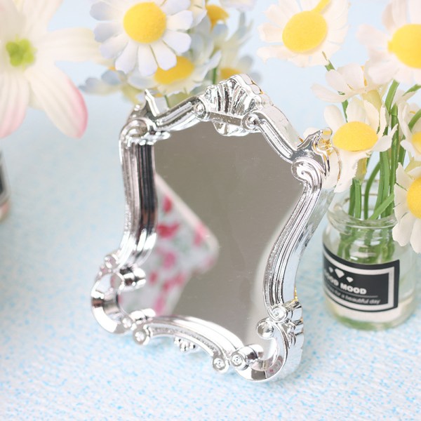 Miniramar i skala 1:12 Doll House Arc Spegel Möbelprydnad Silver