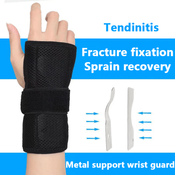 Hengittävä rannetuki Professional Splint Wrist Brace Protec Black Left