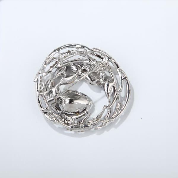 Mode Krystal Rhinestone Cirkel Broche Til Kvinder Frakke Smykker A1