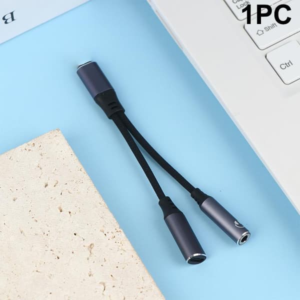 2-i-1 USB C til 3,5 mm hodetelefon- og laderadapter PD 60W Quic 1PC