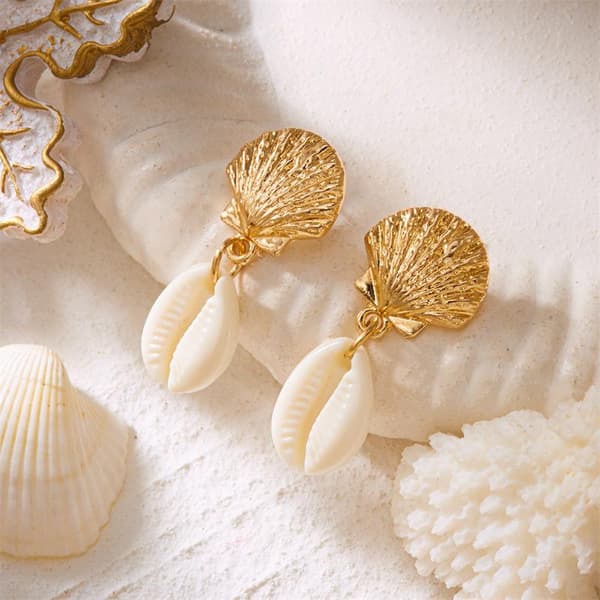 Boho Ocean Style Starfish Shell Hängande Örhängen För Kvinnor Sommar StyleA