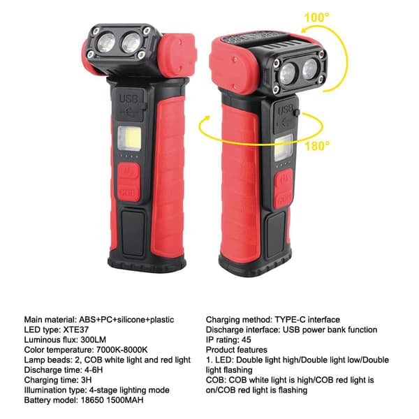 Magnetisk COB Arbejdslys - Super Lys Lommelygte Med Penneclips 1Pc