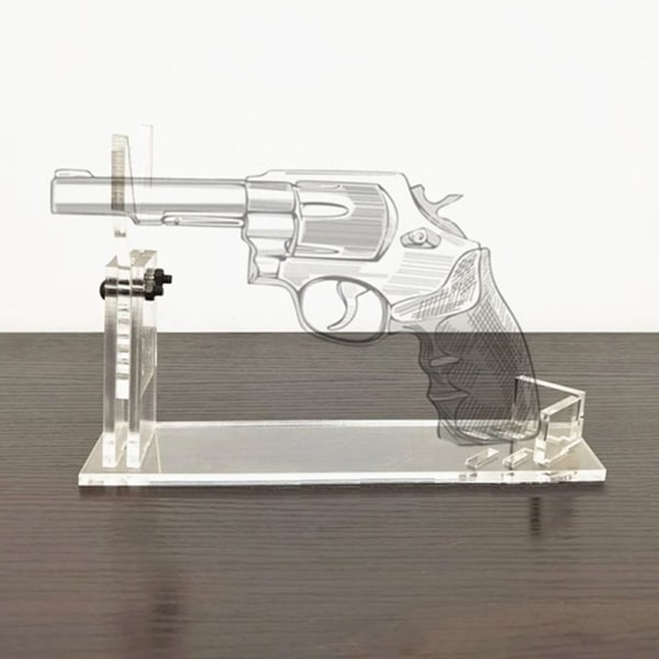 Klar akryl Hand Display Stand Pistol Rack Hållare för modell Clear
