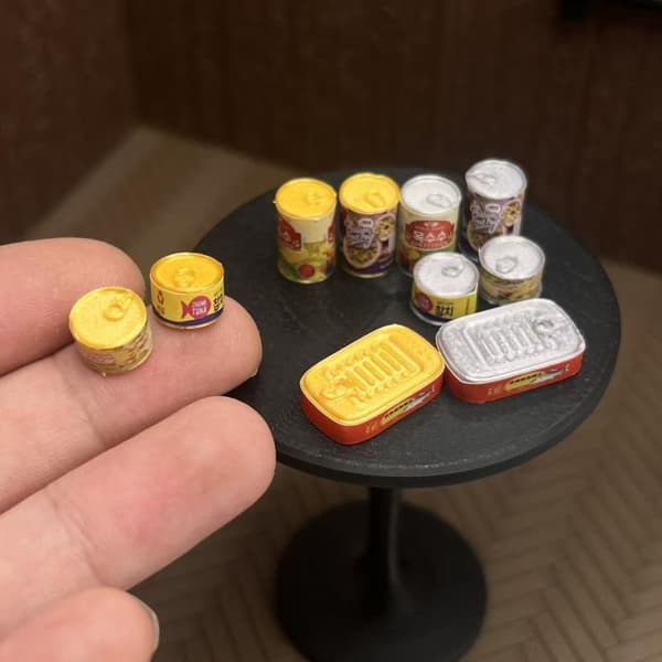 1/12 5 STK Dukkehus Miniature Leg Mini Konserves Dukke Tilbehør A2