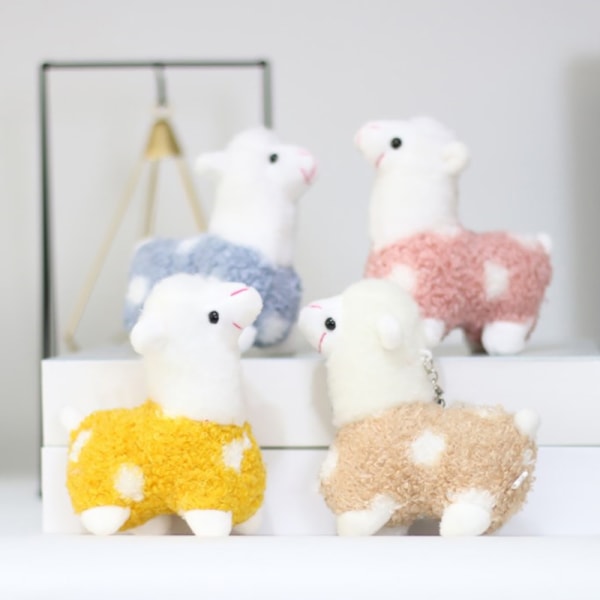 e Sheep Animal Dolls Avaimenperä Nukke Uusi Lovely Alpaca Pehmo Kawa yellow