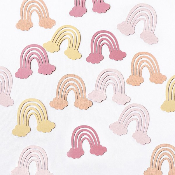 100 stk Rainbow Papir Confetti Bord Scatter Baby Shower Birthda