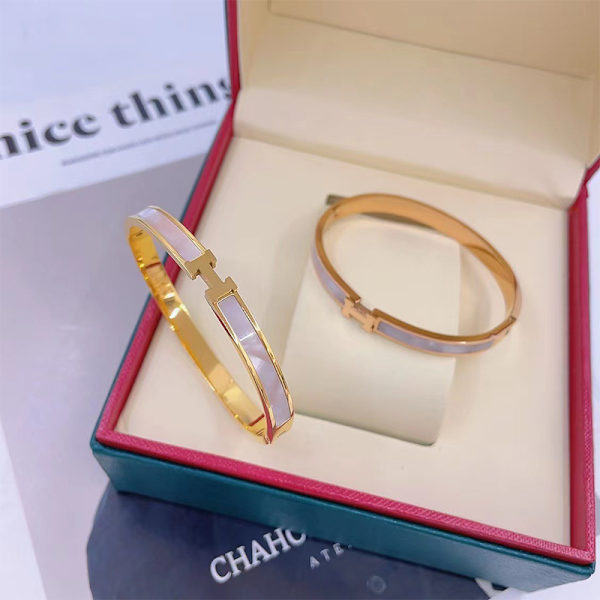 Titanium Steel H letter Rannekoru Muoti Shell Light Luxury Wri Rose Gold