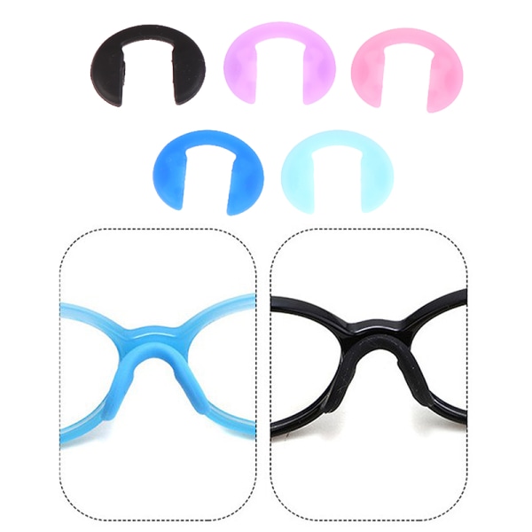 1 STK U-formet silikon Anti-Slip Stick On Nose Pad Eyeglass S Light blue