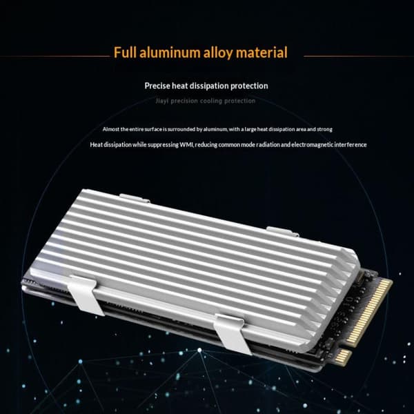 M.2 SSD PS5 NVMe -jäähdytin M2 2280 SSD -kiintolevylle A Silver