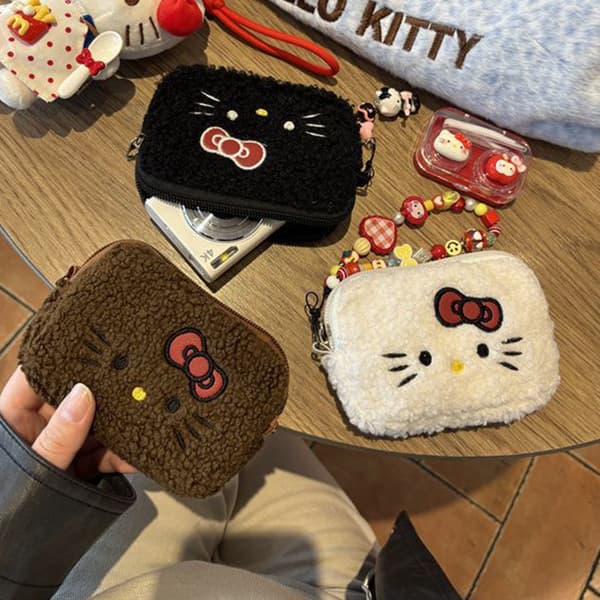 Sanrio Hello Kitty e Tecknad Sminkväska Bärbar Liten Artikel CCD Brown