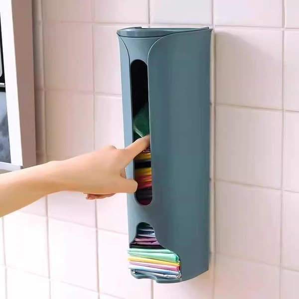 Väggmonterad förvaringsdispenser för plastpåsar, utdragbar matkasse A2