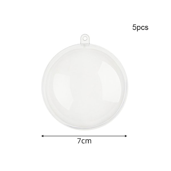 5 stk 4/5/6/7/8cm Klare Kuler Fyllbare Pynt Juletrær Eller 7cm