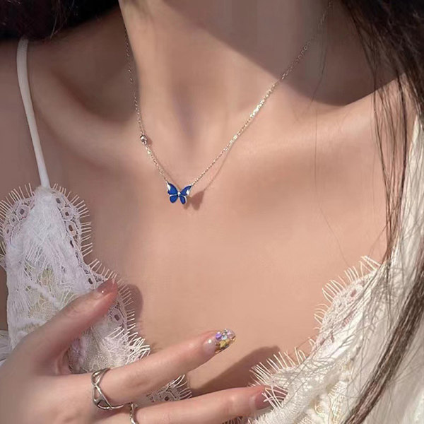 Mood Halsband Butterfly Pendant Halsband Temperaturkontroll C