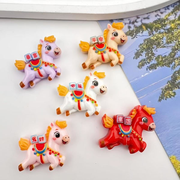 10 st tecknade DIY-hartstillbehör Cabochon Flatback e Pony Em A6