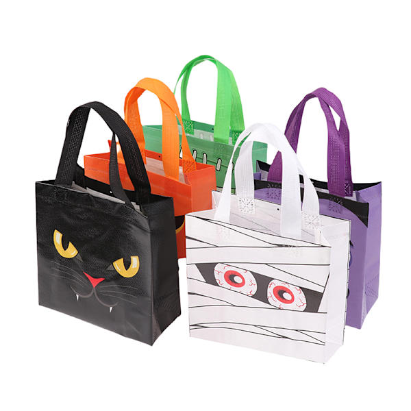 Halloween kangaskassit, joissa on kurpitsa, aave, lepakko ja muumio 2