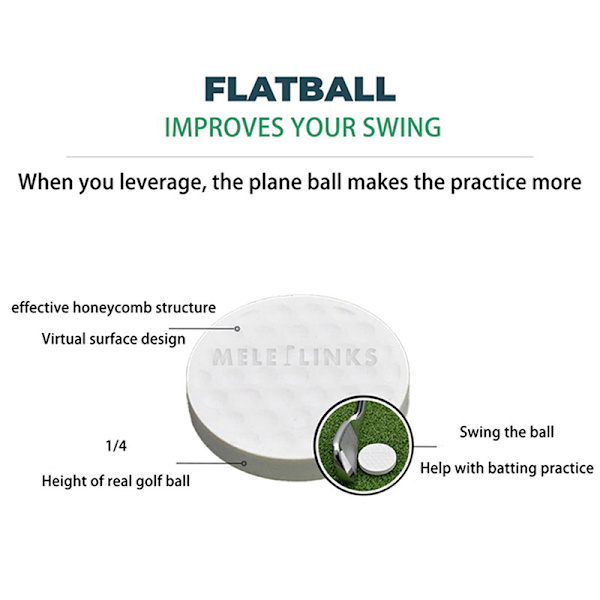 Golf Flat Ball Swing Øv Golfbolde Bærbar Flat Golf Bal