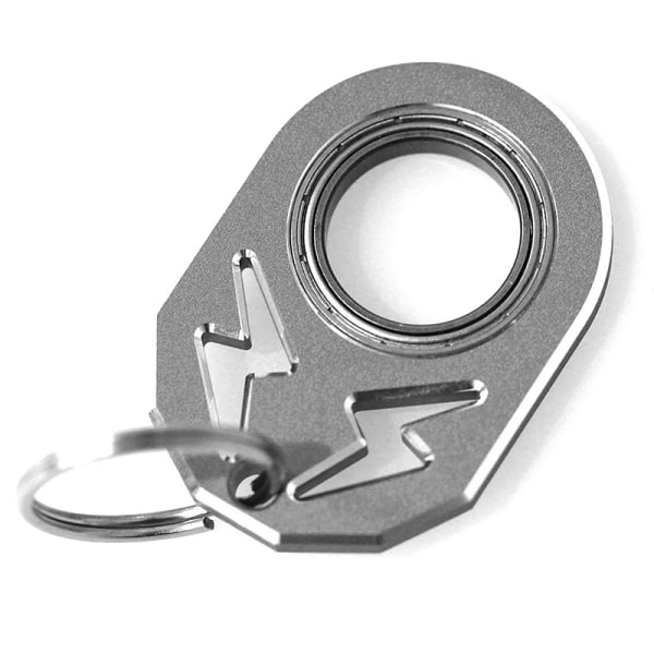Nøkkelring Spinner Metal Fidget Toys Spinnende nøkkelring Silver