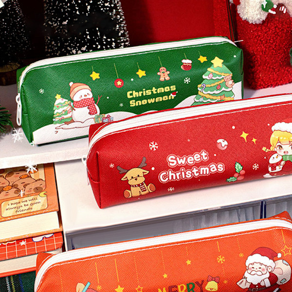 Kawaii Julpennfodral Stor Kapacitet Pennförvaringsväska 1pc random