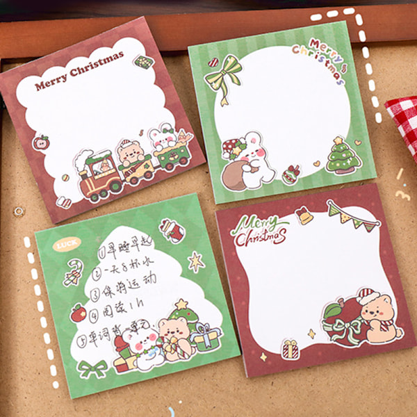 50 Ark Tegneserie Sticky Notes Kreativ Juleblokk Bærbar A4