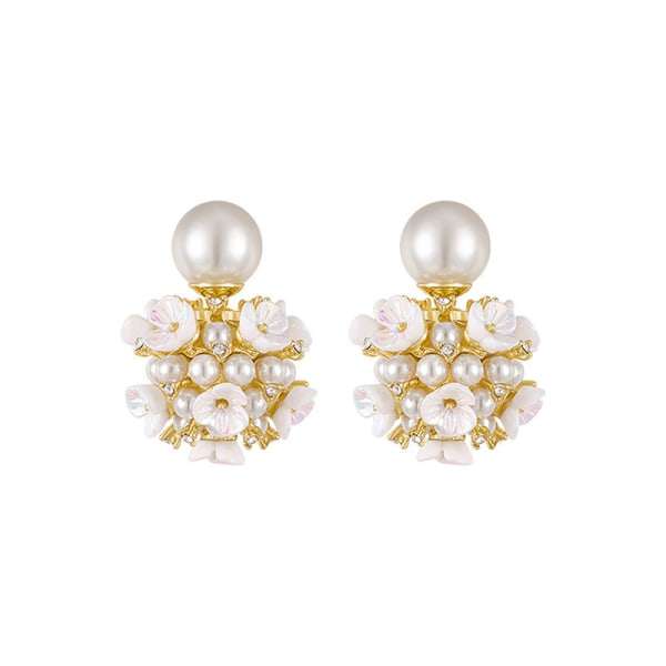 Mote Shell Pearl Ball Form stud øredobber for kvinner bryllup