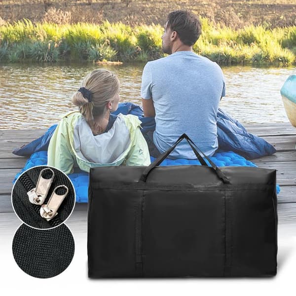 1 stk. ekstra stor vanntett flyttebag, vaskepose, handlepose Black