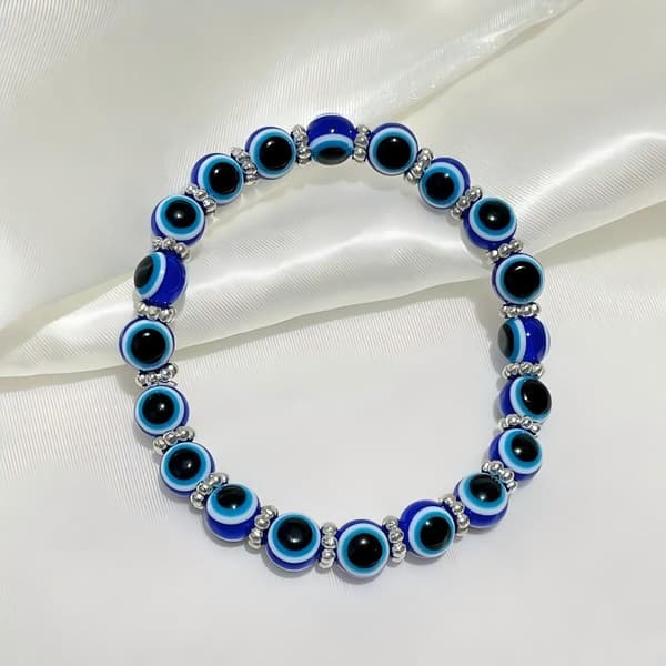 1/2/4 stk. Evil Eye Lucky Vedhæng Armbånd Blå Øje Perle Elastisk A1