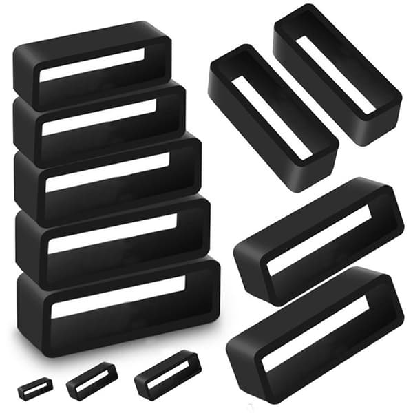 7 Størrelse Sort Silikone Urrem Holdebøjle Loop Gummi Bu 24mm
