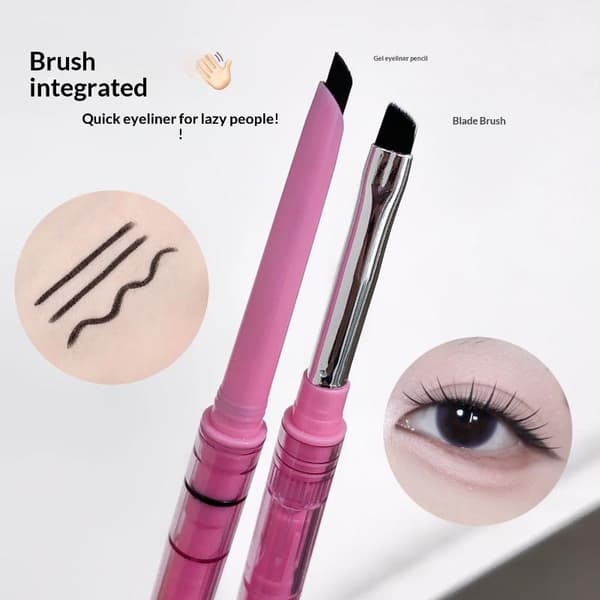 Dobbelt-hovedet Eyelinerblyant Glat Mokkabrun Blød Eyeliner A2