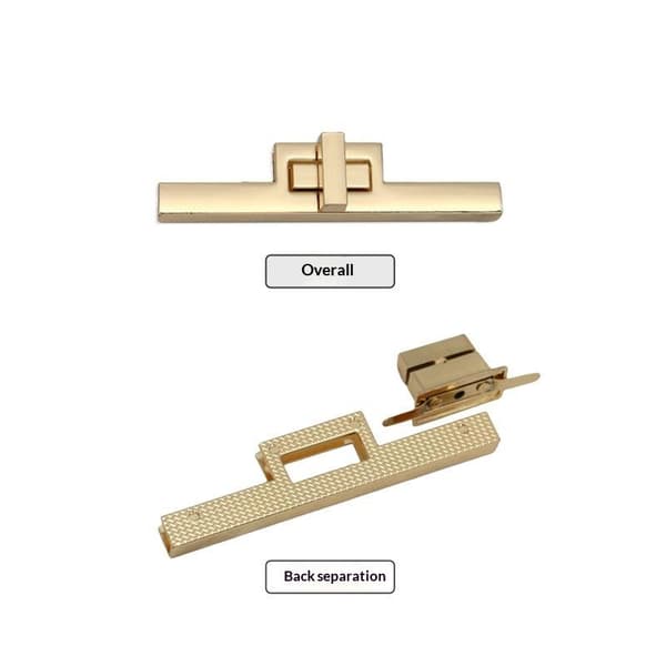 Premium legering metall T-väskelås spännen rostfria hållbara multipla 3