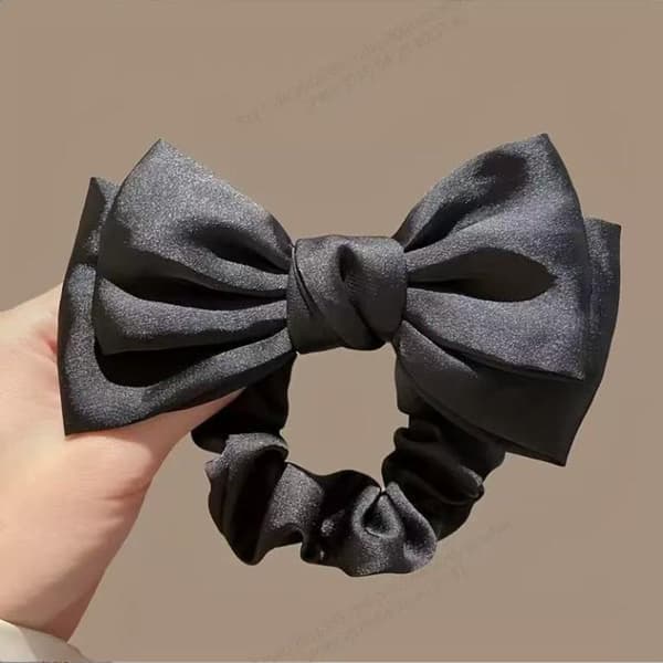 Fransk Sløjfe Scrunchie Elastisk Hårbånd Elegant Satin Hårbånd Red